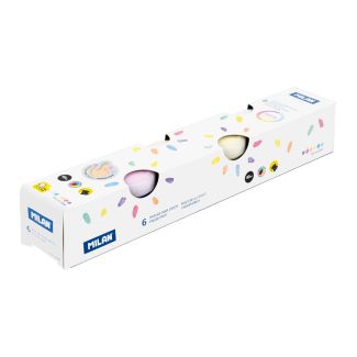 CAJA 6 TARROS DE 40ML PINTURA PARA DEDOS COLORES PASTEL MILAN 031206P