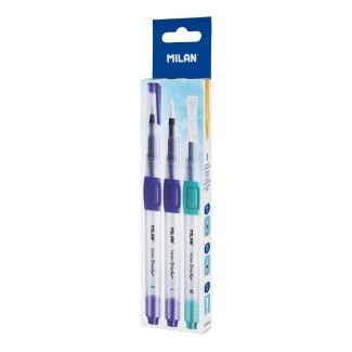 CAJA 3 PINCELES CON DEPOSITO RECARGABLE PARA AGUA WATERBRUSH MILAN 04C403