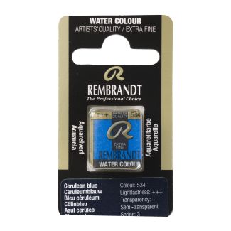 PASTILLA DE ACUARELA 1/2 AZUL CERULEO REMBRANDT 05865341 
