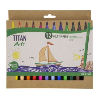 Set 12 rotuladores de fieltro surtido TITAN ARTS 130400012 