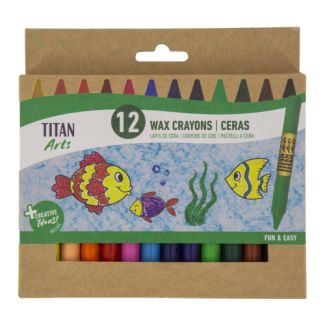 Caja 12 lápices de cera TITAN ARTS 130200012