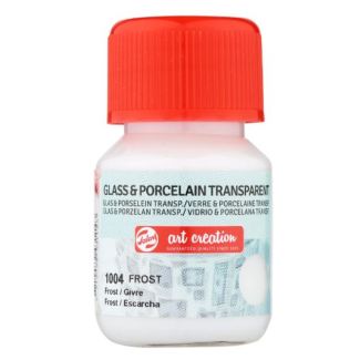 FRASCO DE PINTURA PARA VIDRIO Y PORCELANA TRANSPARENTE BLANCO ESCARCHA 30 ML ART CREATION 1004