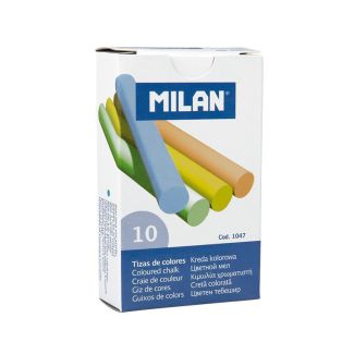 CAJA 10 TIZAS DE COLORES DE CARBONATO DE CALCIO MILAN 245210