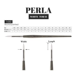 Pincel PERLA de fibra sintética toray redondo en punta con mango corto número 1 ESCODA 1430/1