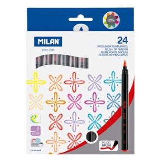 CAJA 24 ROTULADORES CON PUNTA DE PINCEL MILAN 612624