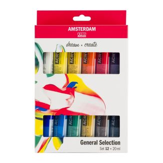 SET DE ACRILICOS DE SELECCION GENERAL 12X20ML AMSTERDAM 17820412