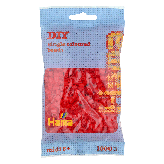 207-13 HAMA BEADS MIDI ROJO TRANSLUCIDO