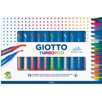 CAJA DE 15 ROTULADORES ACUARELABLES DOBLE PUNTA TURBOPRO GIOTTO F427800 