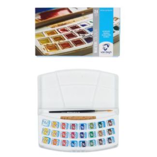 ACUARELAS CAJA PLASTICO 24 PASTILLAS VAN GOGH  20808624 