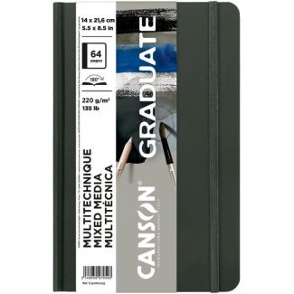 CUADERNO MIXED MEDIA GRIS 14X21,6CM 64 HOJAS 220GR CANSON C31200L033