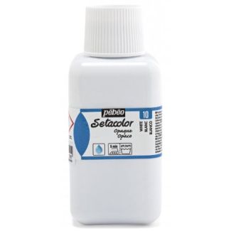 PINTURA OPACA AL AGUA PARA TEJIDOS SETACOLOR BLANCO 250ML PEBEO 296-010