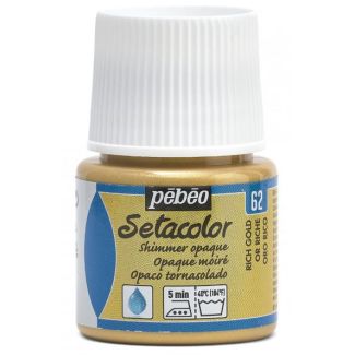 PINTURA OPACA TORNASOLADA AL AGUA PARA TEJIDOS SETACOLOR ORO RICO 45ML PEBEO 295-062