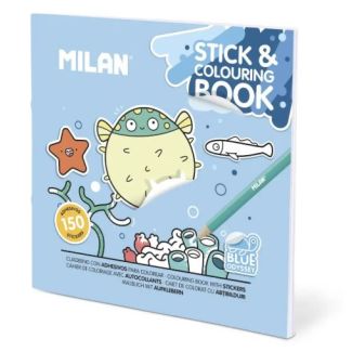 CUADERNO CON ADHESIVOS PARA COLOREAR "BLUE ODYSSEY" MILAN 54218GS02 