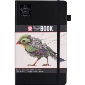 SKETCH BOOK NEGRO BLOC DE 13X21CM CON 80 HOJAS DE 140GR SAKURA 94140003
