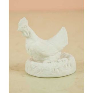 GALLINA PONIENDO DE 5CM DE YESO B-06 