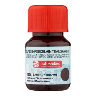 FRASCO DE PINTURA PARA VIDRIO Y PORCELANA TRANSPARENTE MARRON TIERRA 30 ML ART CREATION 4026