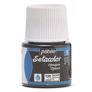 PINTURA OPACA AL AGUA PARA TEJIDOS SETACOLOR NEGRO 45ML PEBEO 295-019