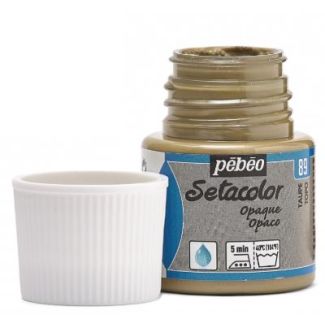PINTURA OPACA AL AGUA PARA TEJIDOS SETACOLOR TOPO 45ML PEBEO 295-089