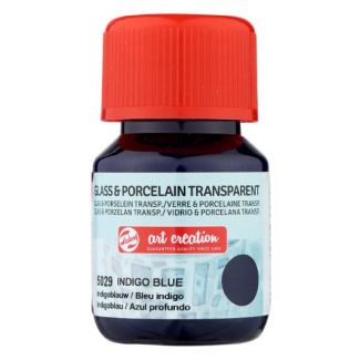 FRASCO DE PINTURA PARA VIDRIO Y PORCELANA TRANSPARENTE AZUL PROFUNDO 30 ML ART CREATION 5029