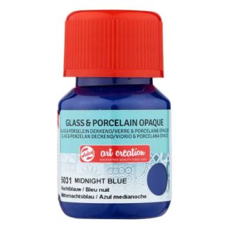 FRASCO DE PINTURA PARA VIDRIO Y PORCELANA TRANSPARENTE AZUL MEDIANOCHE 30 ML ART CREATION 5031