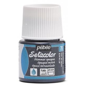 PINTURA OPACA TORNASOLADA AL AGUA PARA TEJIDOS SETACOLOR NEGRO AZABACHE 45ML PEBEO 295-079