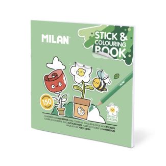 CUADERNO CON ADHESIVOS PARA COLOREAR "GREEN & GROW" MILAN 54218GS04 