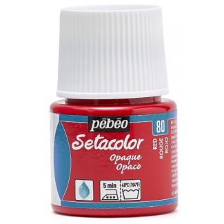 PINTURA OPACA AL AGUA PARA TEJIDOS SETACOLOR ROJO 45ML PEBEO 295-080