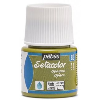 PINTURA OPACA AL AGUA PARA TEJIDOS SETACOLOR OLIVA 45ML PEBEO 295-083