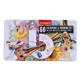 CAJA 60 COLORES SURTIDO DIBUJO BRUYNZEEL 60312907 