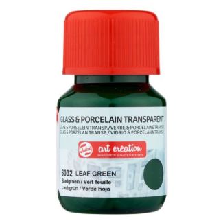 FRASCO DE PINTURA PARA VIDRIO Y PORCELANA TRANSPARENTE VERDE HOJA 30 ML ART CREATION 6032