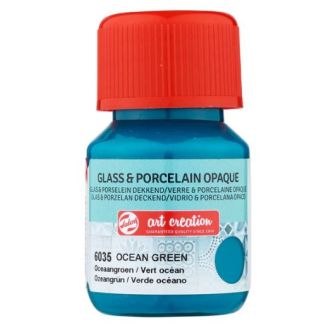 FRASCO DE PINTURA PARA VIDRIO Y PORCELANA TRANSPARENTE VERDE OCEANO 30 ML ART CREATION 6035