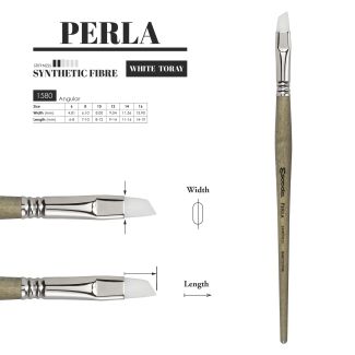 Pincel PERLA de fibra sintética toray plano sesgado con mango corto número 14 ESCODA 1580/12