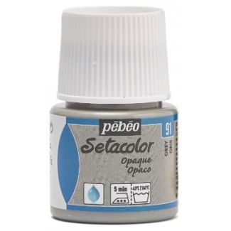 PINTURA OPACA AL AGUA PARA TEJIDOS SETACOLOR GRIS 45ML PEBEO 295-091