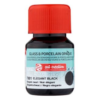 FRASCO DE PINTURA PARA VIDRIO Y PORCELANA TRANSPARENTE NEGRO ELEGANTE 30 ML ART CREATION 7001
