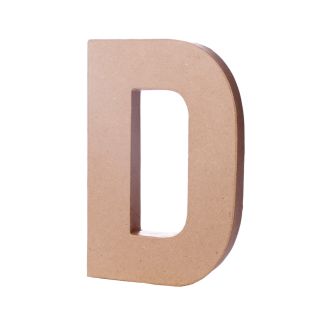 LETRA D PAPEL MACHE CON VOLUMEN 20CM ALTO 2,5CM ANCHO  0204