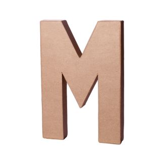 LETRA M PAPEL MACHE CON VOLUMEN 20CM ALTO 2,5CM ANCHO 70213