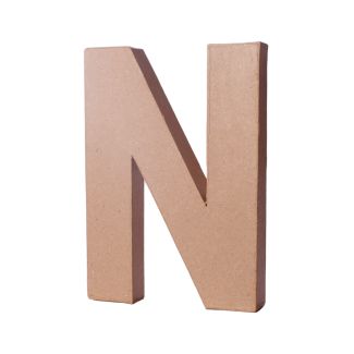 LETRA N PAPEL MACHE CON VOLUMEN 20CM ALTO 2,5CM ANCHO 70214