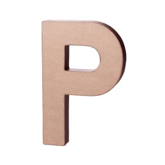 LETRA P PAPEL MACHE CON VOLUMEN 20CM ALTO 2,5CM ANCHO 70217 