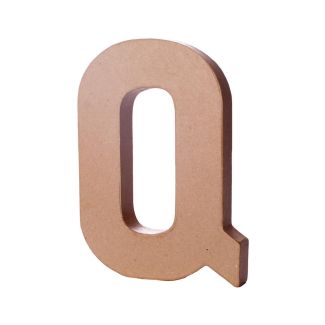 LETRA Q PAPEL MACHE CON VOLUMEN 20CM ALTO 2,5CM ANCHO 70218