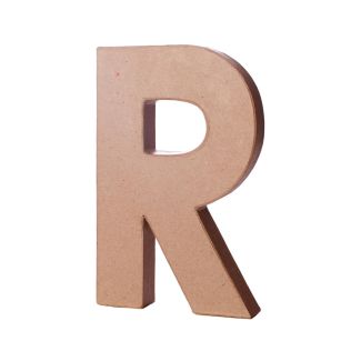 LETRA R PAPEL MACHE CON VOLUMEN 20CM ALTO 2,5CM ANCHO 70219