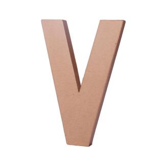 LETRA V PAPEL MACHE CON VOLUMEN 20CM ALTO 2,5CM ANCHO 70223