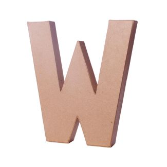 LETRA W PAPEL MACHE CON VOLUMEN 20CM ALTO 2,5CM ANCHO 70224