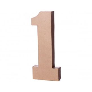 NUMERO 1 PAPEL MACHE CON VOLUMEN 20CM ALTO 2,5CM ANCHO 70241