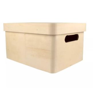BAUL DE ALMACENAMIENTO DE MADERA 30X22X16CM CTOP 7346
