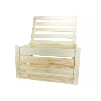 BAUL DE LISTONES DE MADERA 53,5X37X29,5CM CTOP 7529