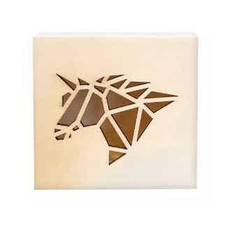 CAJA DE MADERA CON FIGURA DE UNICORIO UNICORNIO DE ORIGAMI 11,3X11,3X5CM 7869 