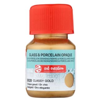 FRASCO DE PINTURA PARA VIDRIO Y PORCELANA TRANSPARENTE ORO ELEGANTE 30 ML ART CREATION 8020