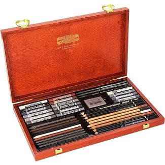 Caja de madera Gioconda con 39 piezas para dibujo KOH-I- NOOR 8895