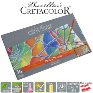 Caja metálica de 36 lápices pastel CRETACOLOR 470 36