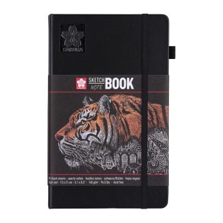 SKETCH BOOK NEGRO BLOC DE 13X21CM CON 80 HOJAS NEGRAS DE 140GR SAKURA 94141003